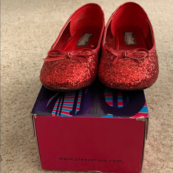 Funtasma Red Glitter Flats. - Picture 10 of 10